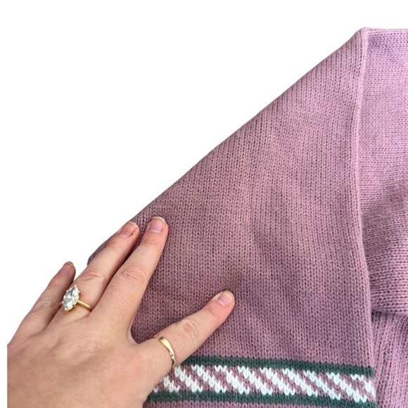 Vintage Light Pink Gingerbread Cottagecore Christmas Holiday Sweater L - Picture 5 of 5